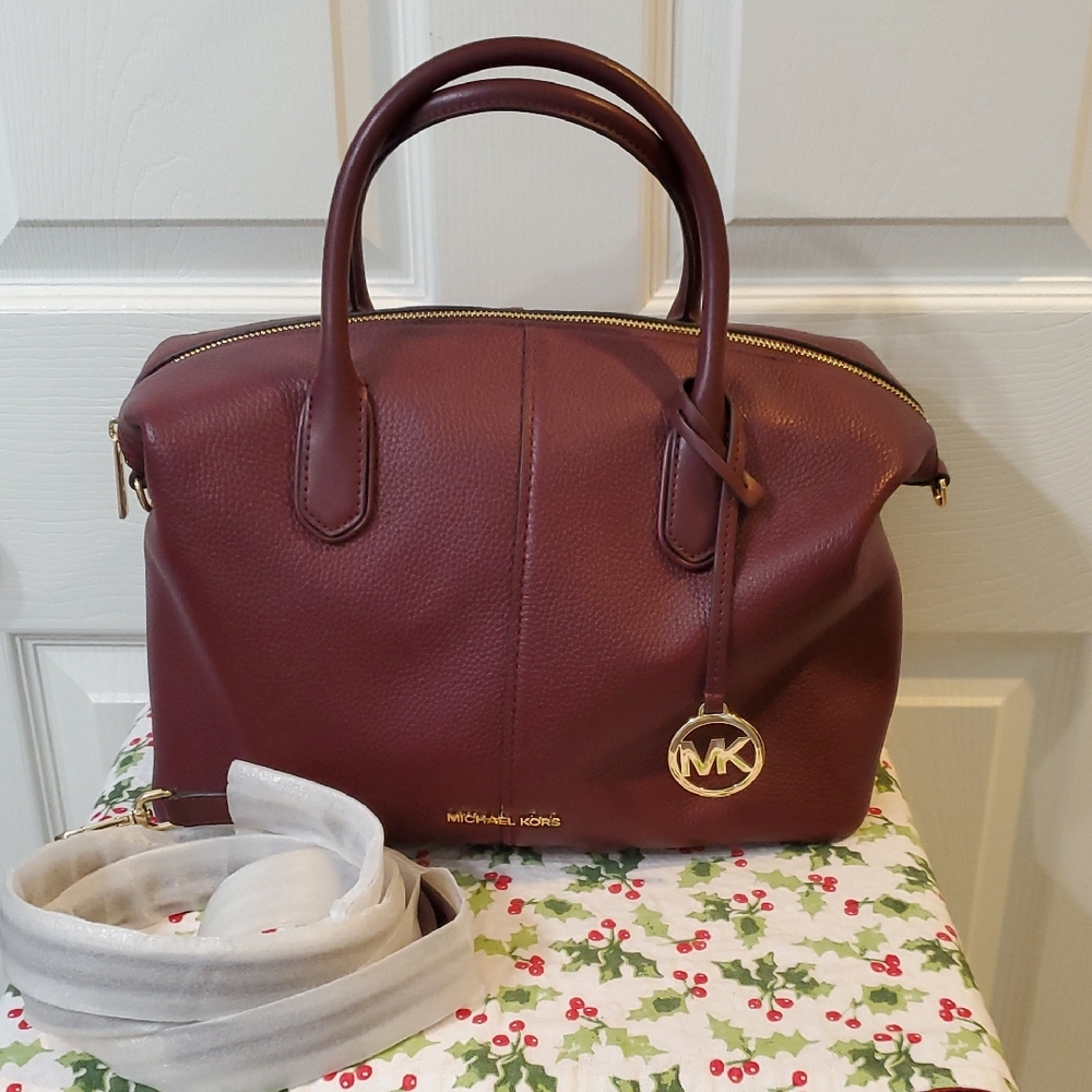 Michael Kors Burgundy Leather Satchel